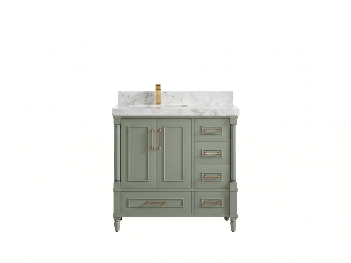 Aberdeen 36 in. W x 22 in. D Left Offset Sink Bathroom Vanity