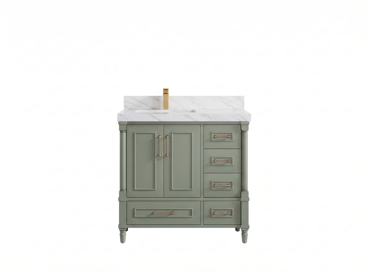 Aberdeen 36 in. W x 22 in. D Left Offset Sink Bathroom Vanity