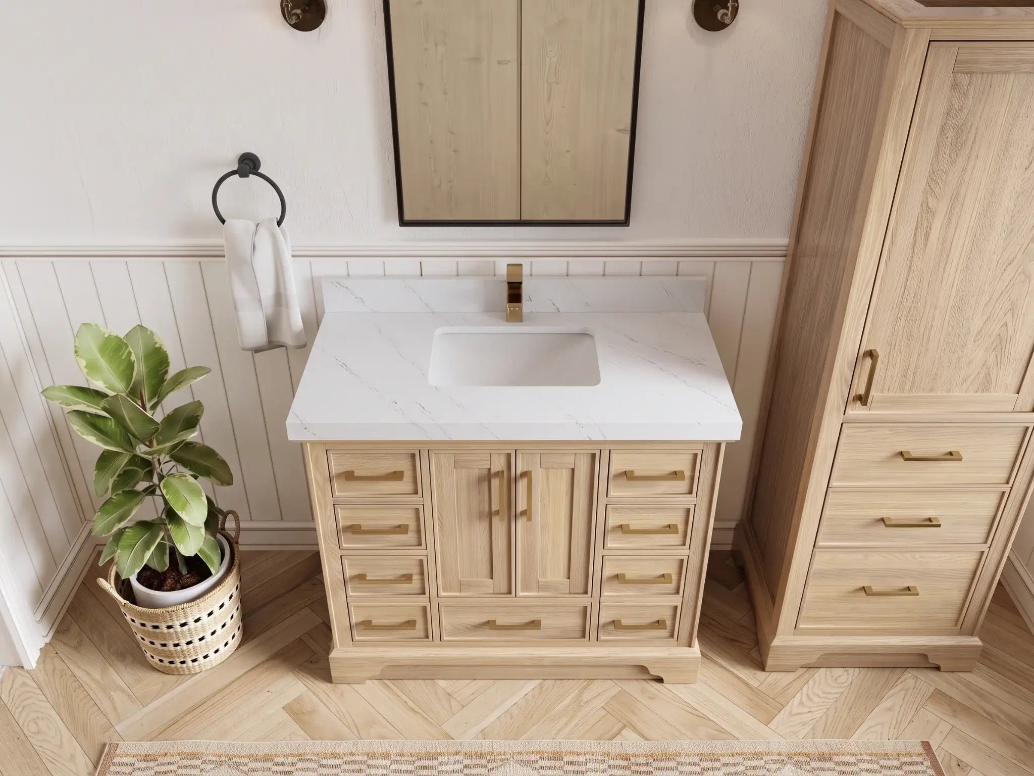 Charlotte White Oak 42 in. W x 22 in. D Single Sink Bathroom Vanity