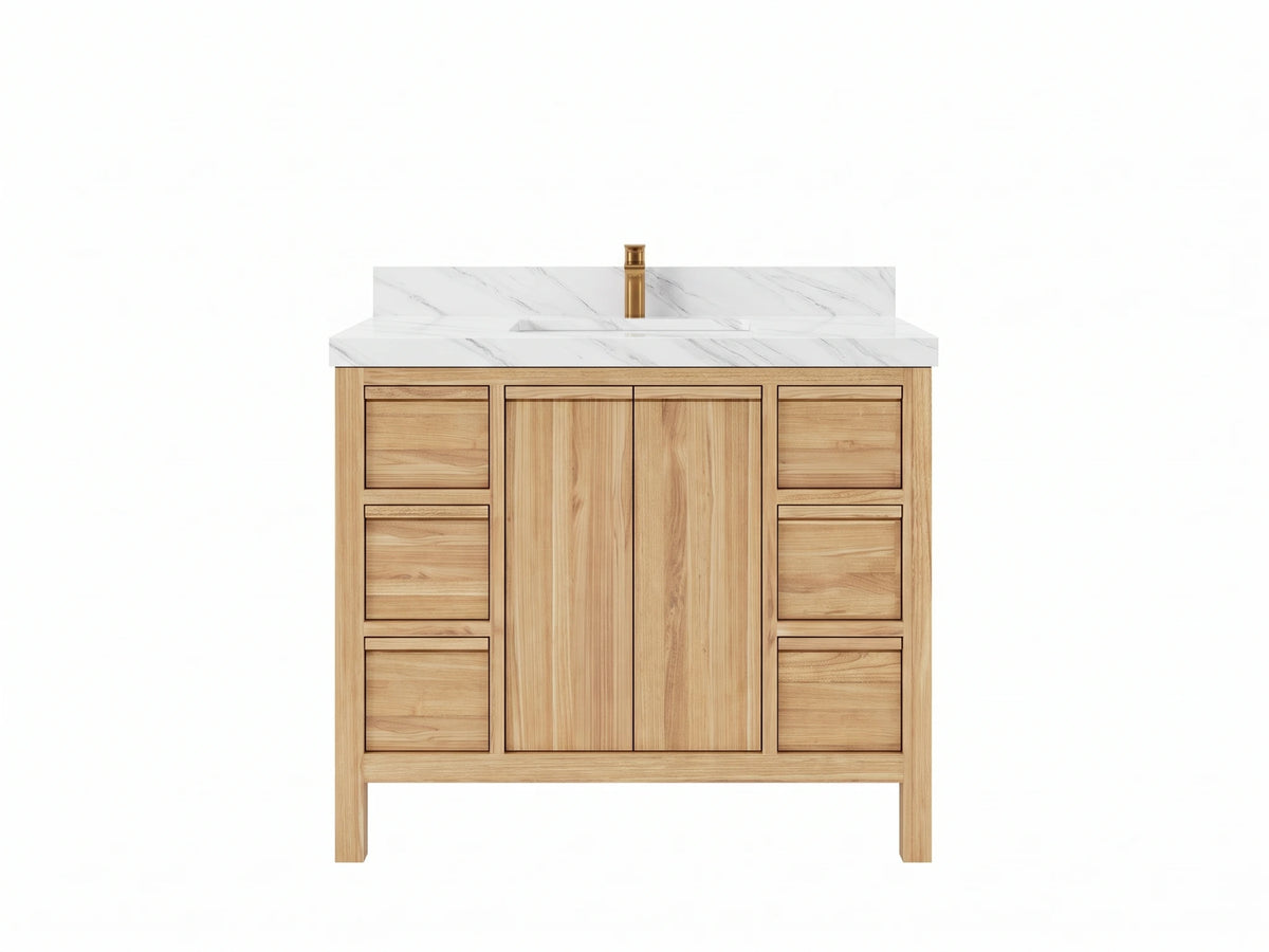 Elizabeth Teak Wood 42 in. W x 22 in. D Single Sink Bathroom Vanity