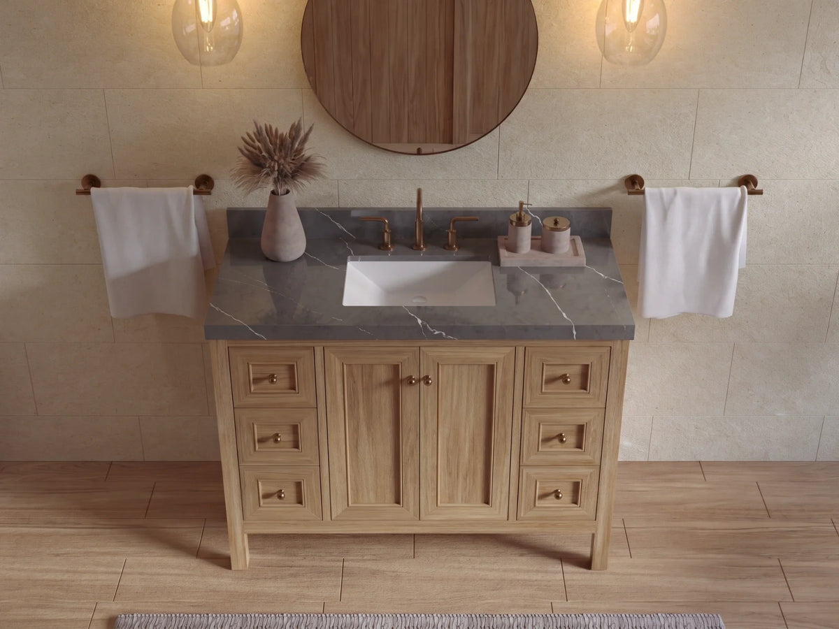 Nashville Teak Wood 48 in. W x 22 in. D Single Sink Bathroom Vanity