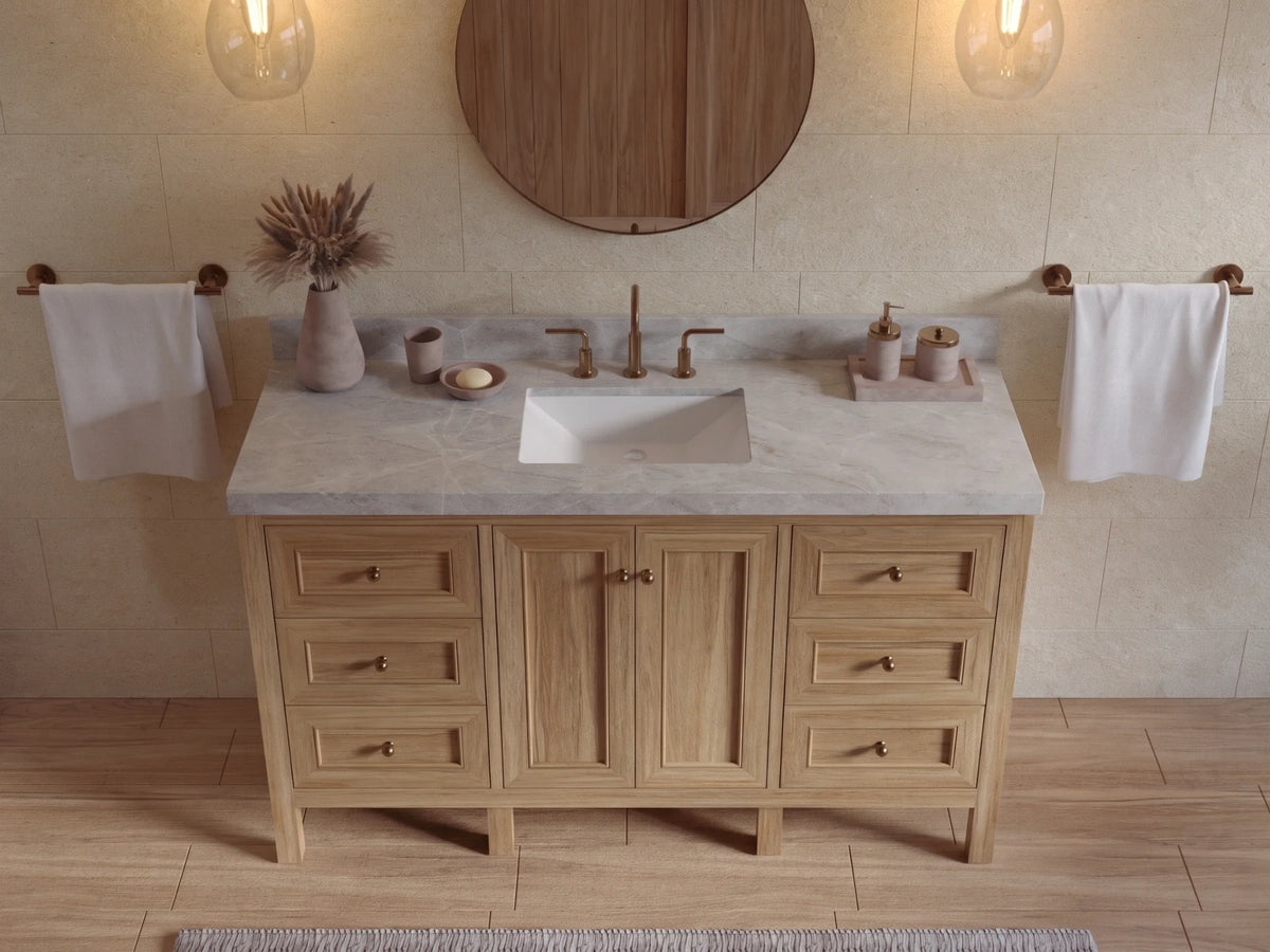 Nashville Teak Wood 60 in. W x 22 in. D Single Sink Bathroom Vanity