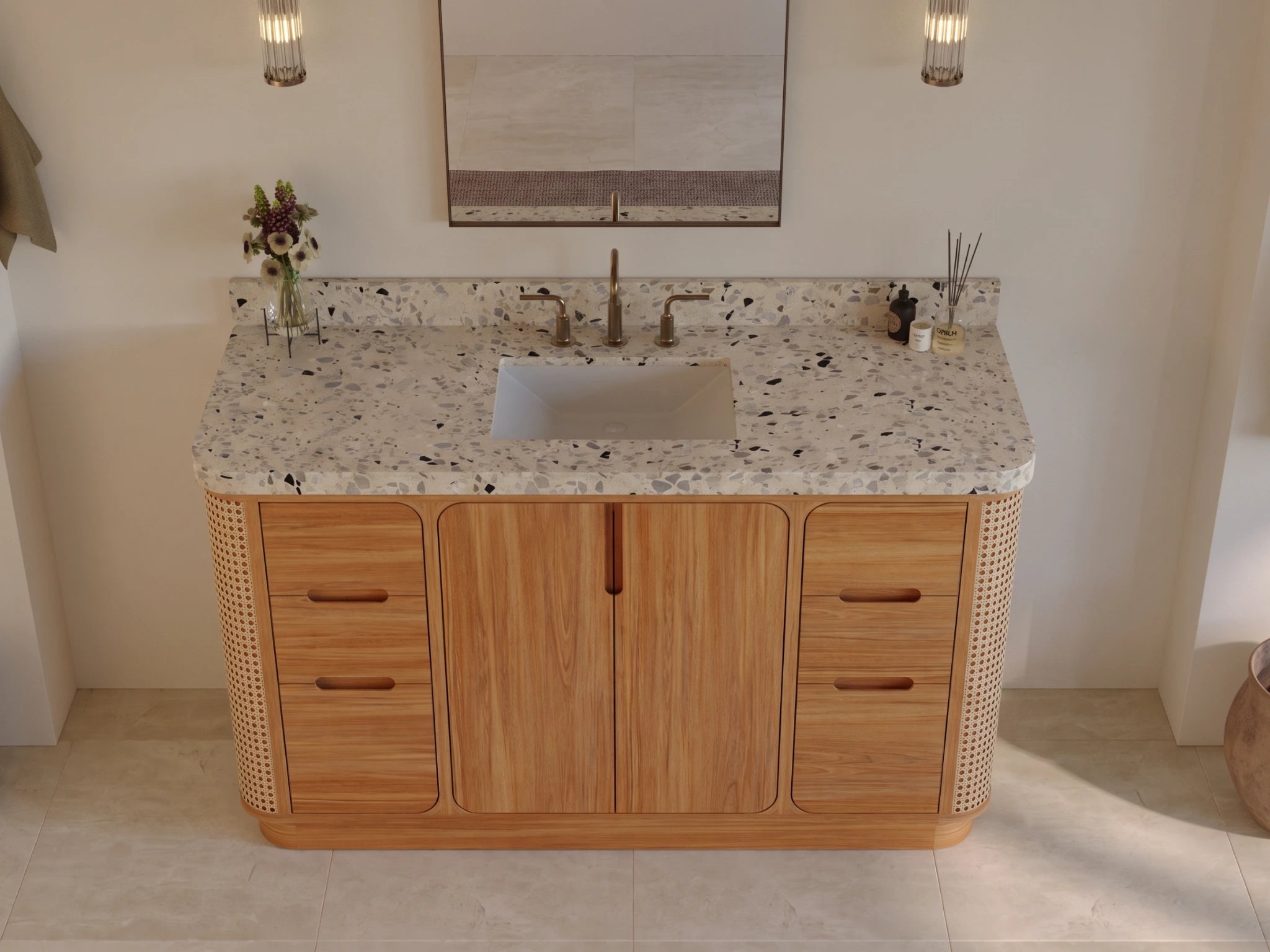 Ventura Teak Wood 60 in. W x 22 in. D Single Sink Bathroom Vanity