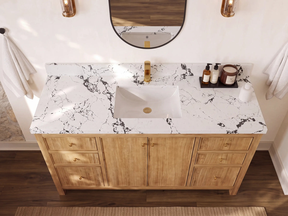 Chicago Teak 60 in. W x 22 in. D Single Sink Bathroom Vanity