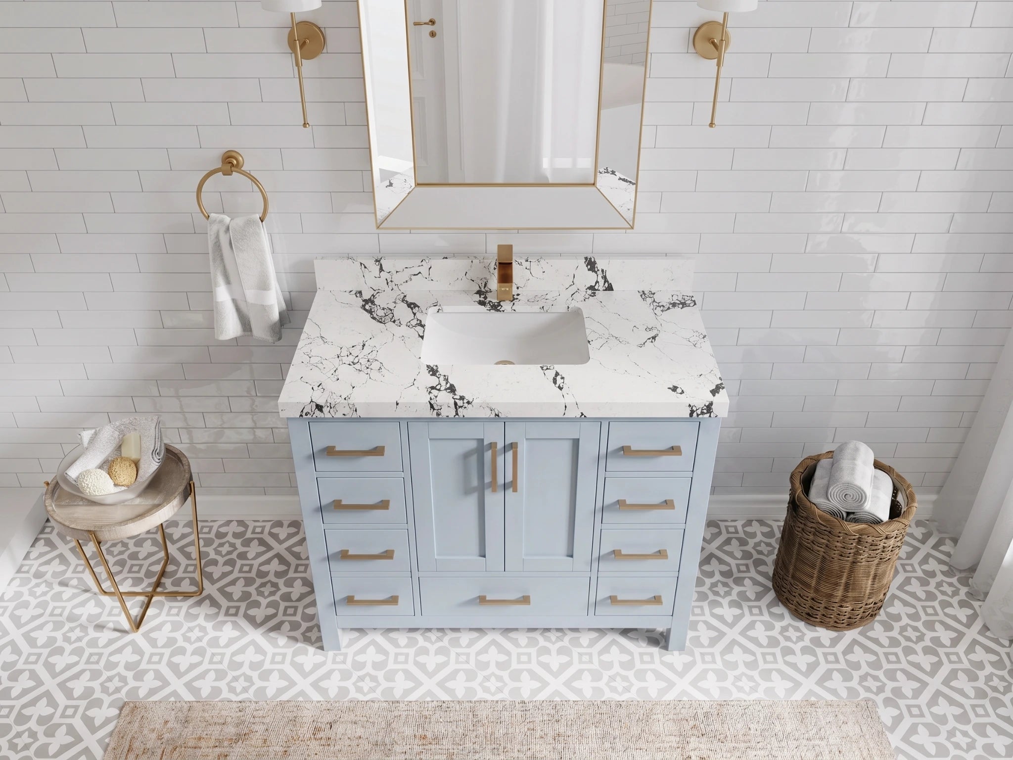 Malibu 42 in. W x 22 in. D Single Sink Bathroom Vanity