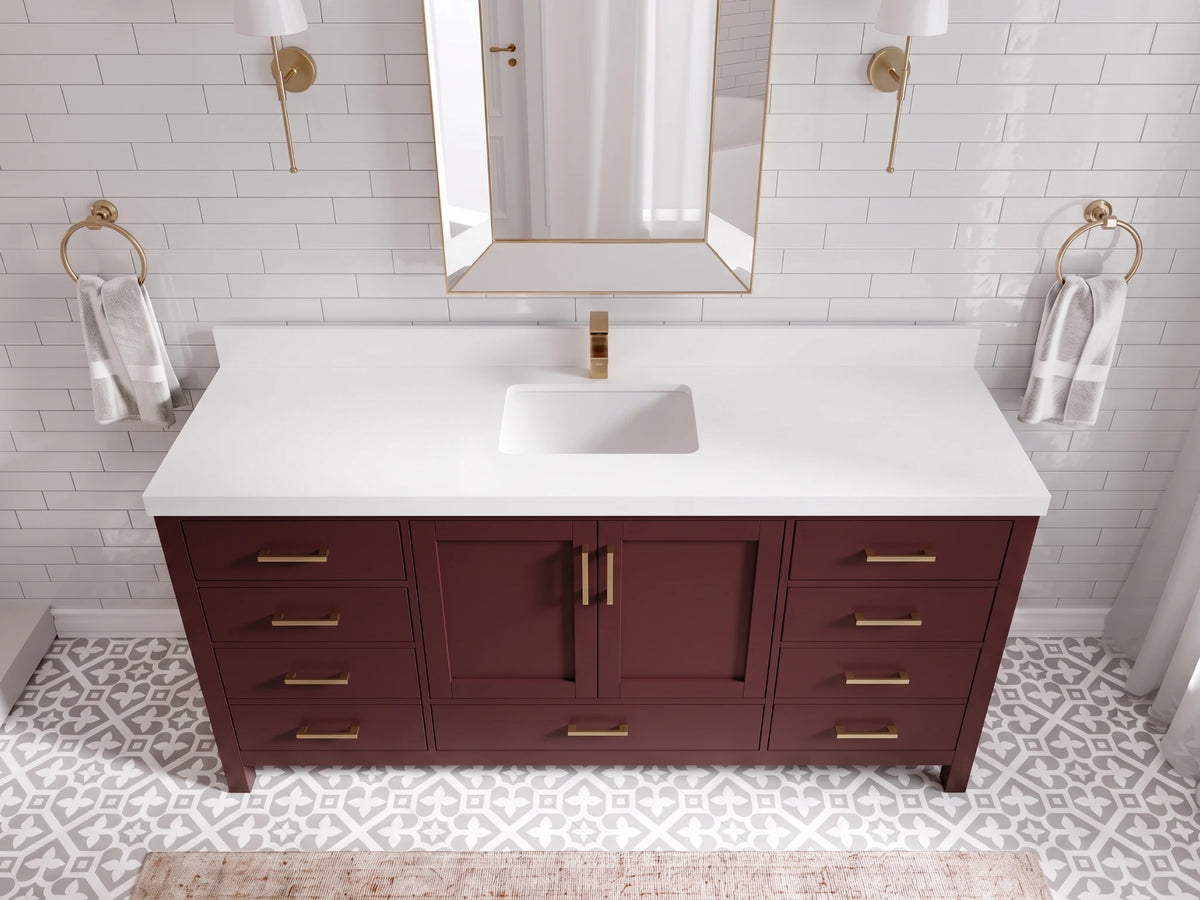 Malibu 72 in. W x 22 in. D Single Sink Bathroom Vanity