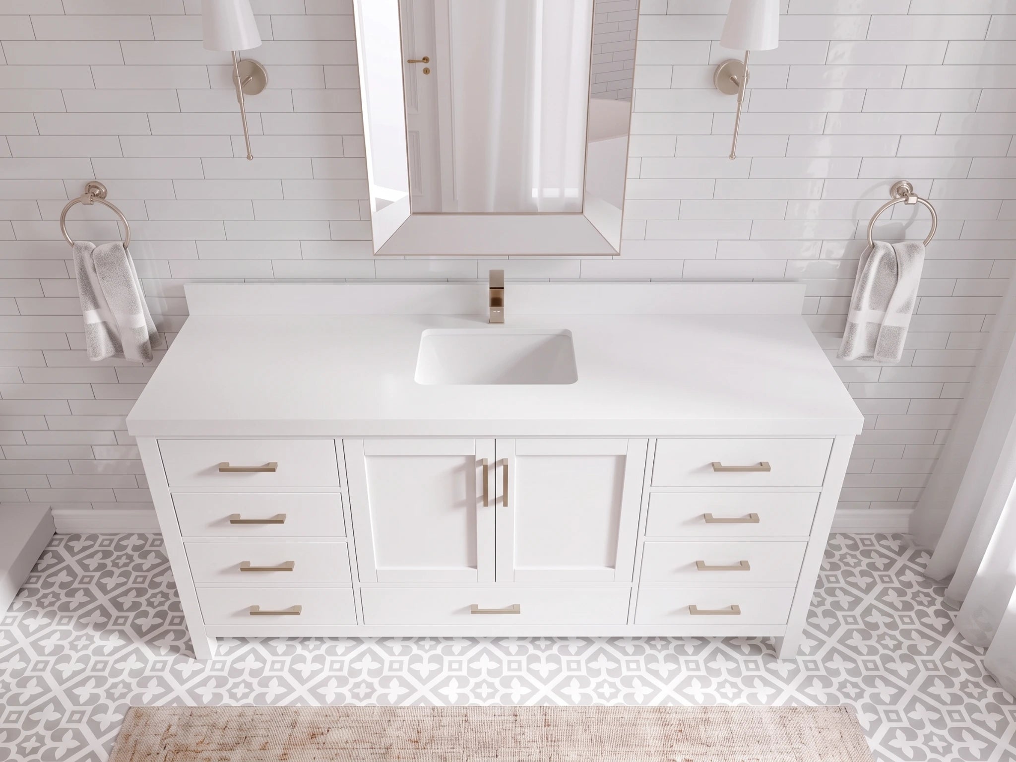 Malibu 72 in. W x 22 in. D Single Sink Bathroom Vanity