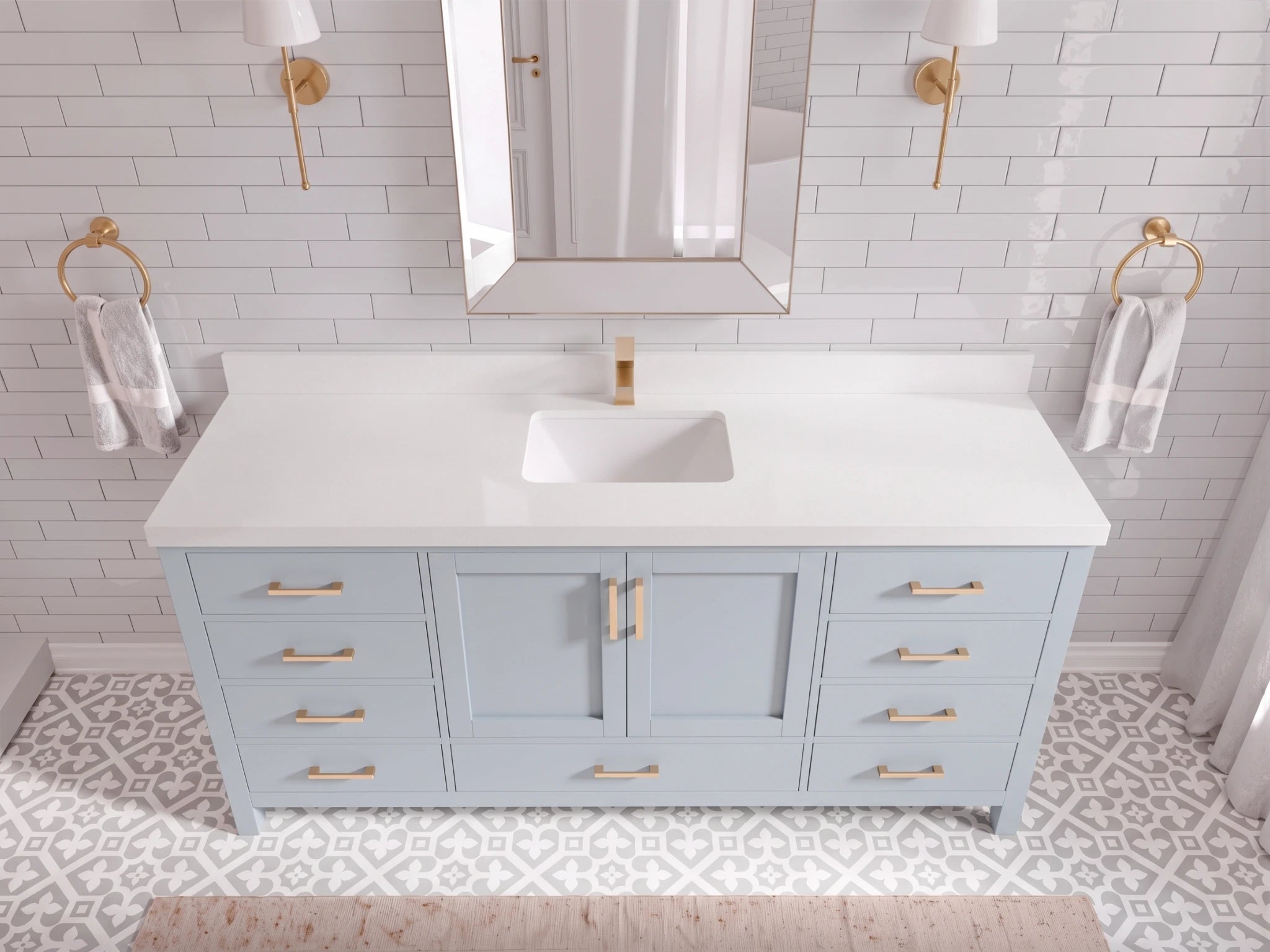 Malibu 72 in. W x 22 in. D Single Sink Bathroom Vanity
