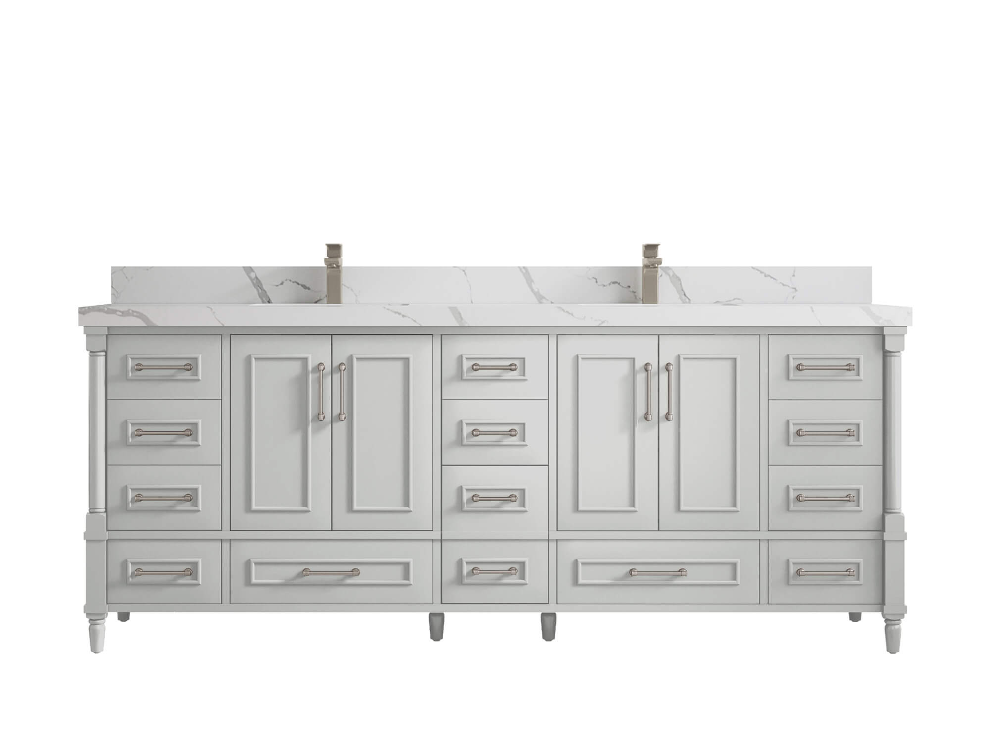 Wood vanity in a modern bathroom