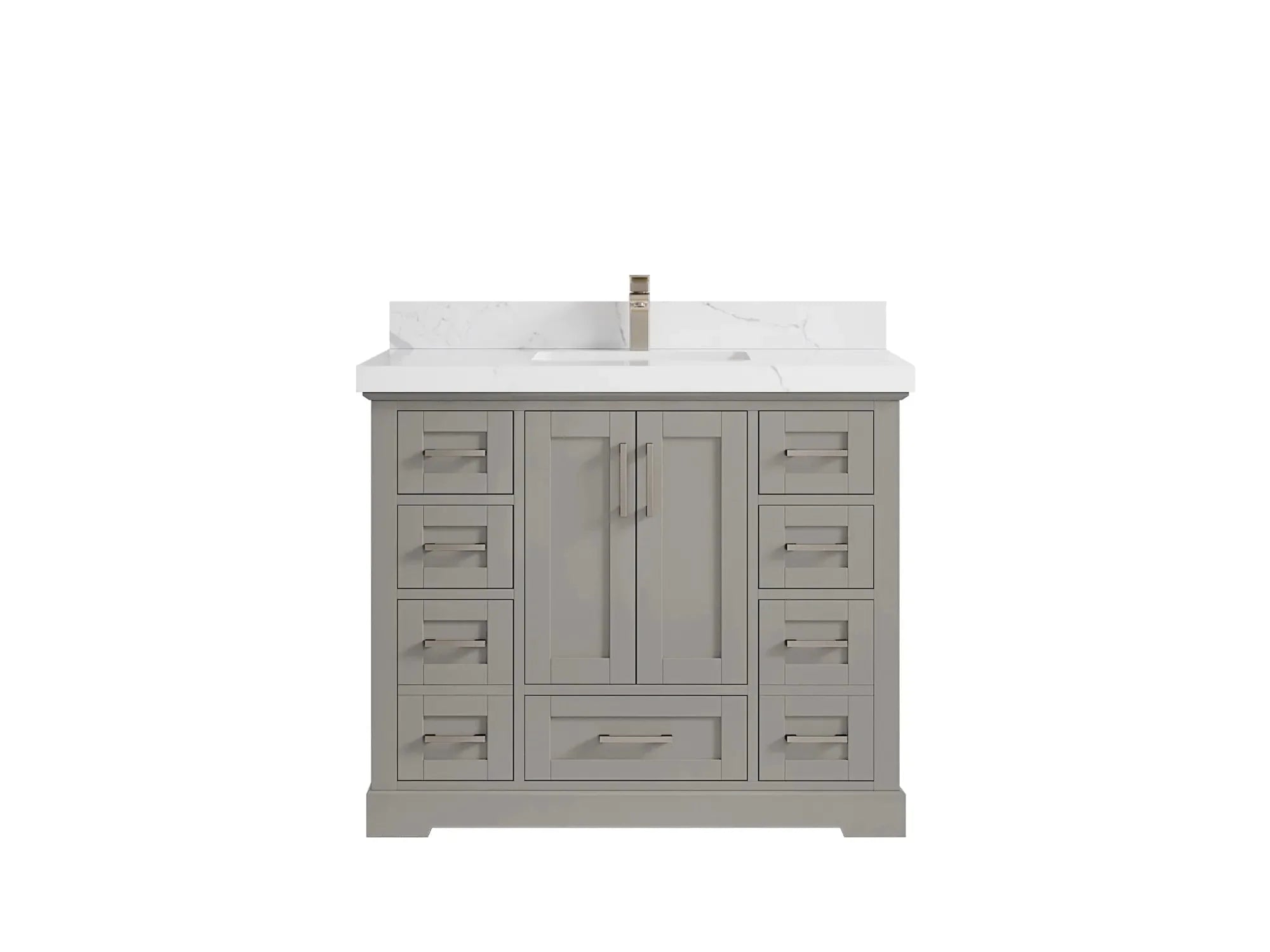 42-inch bathroom vanity with single sink and storage