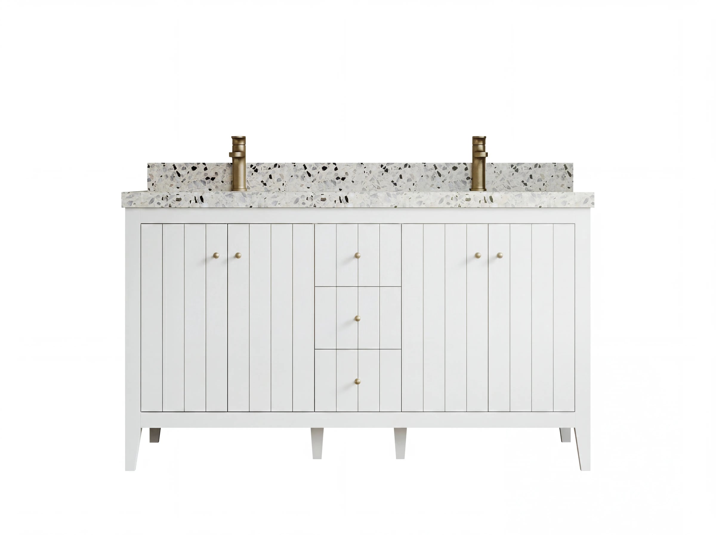 60-Inch White Double-Sink Bathroom Vanities