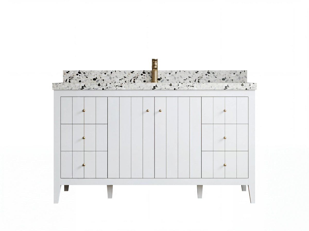 60-Inch White Single-Sink Bathroom Vanities