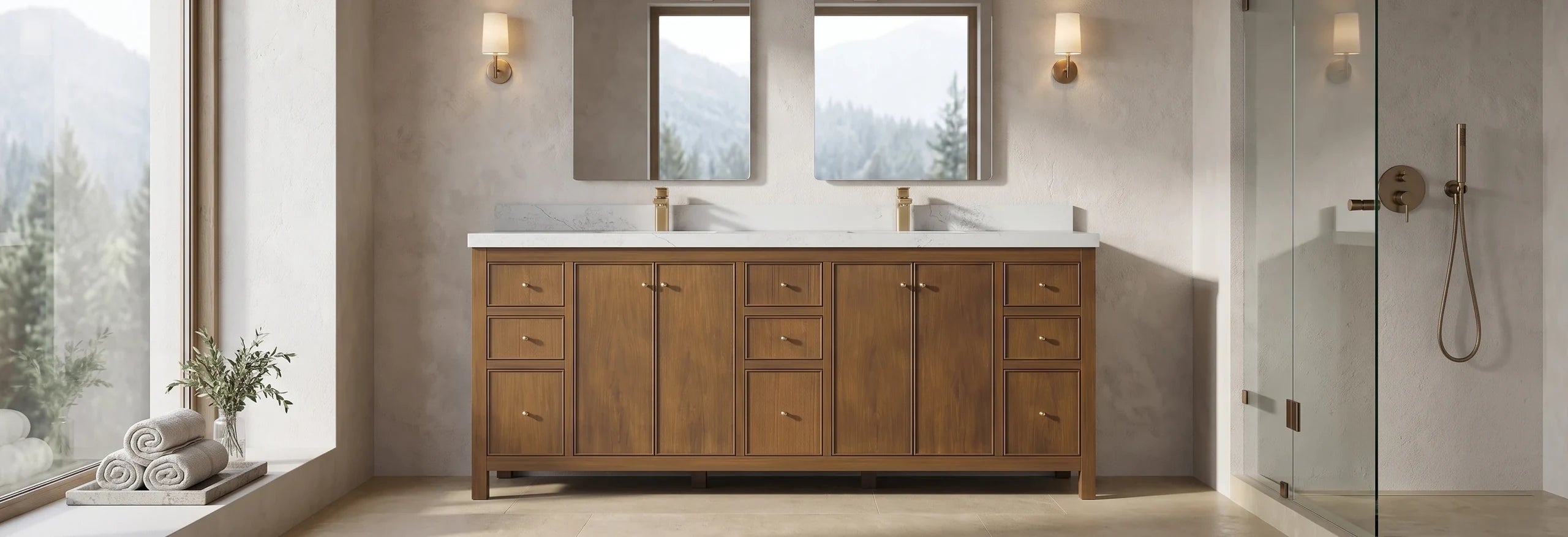 84-inch double-sink bathroom vanity