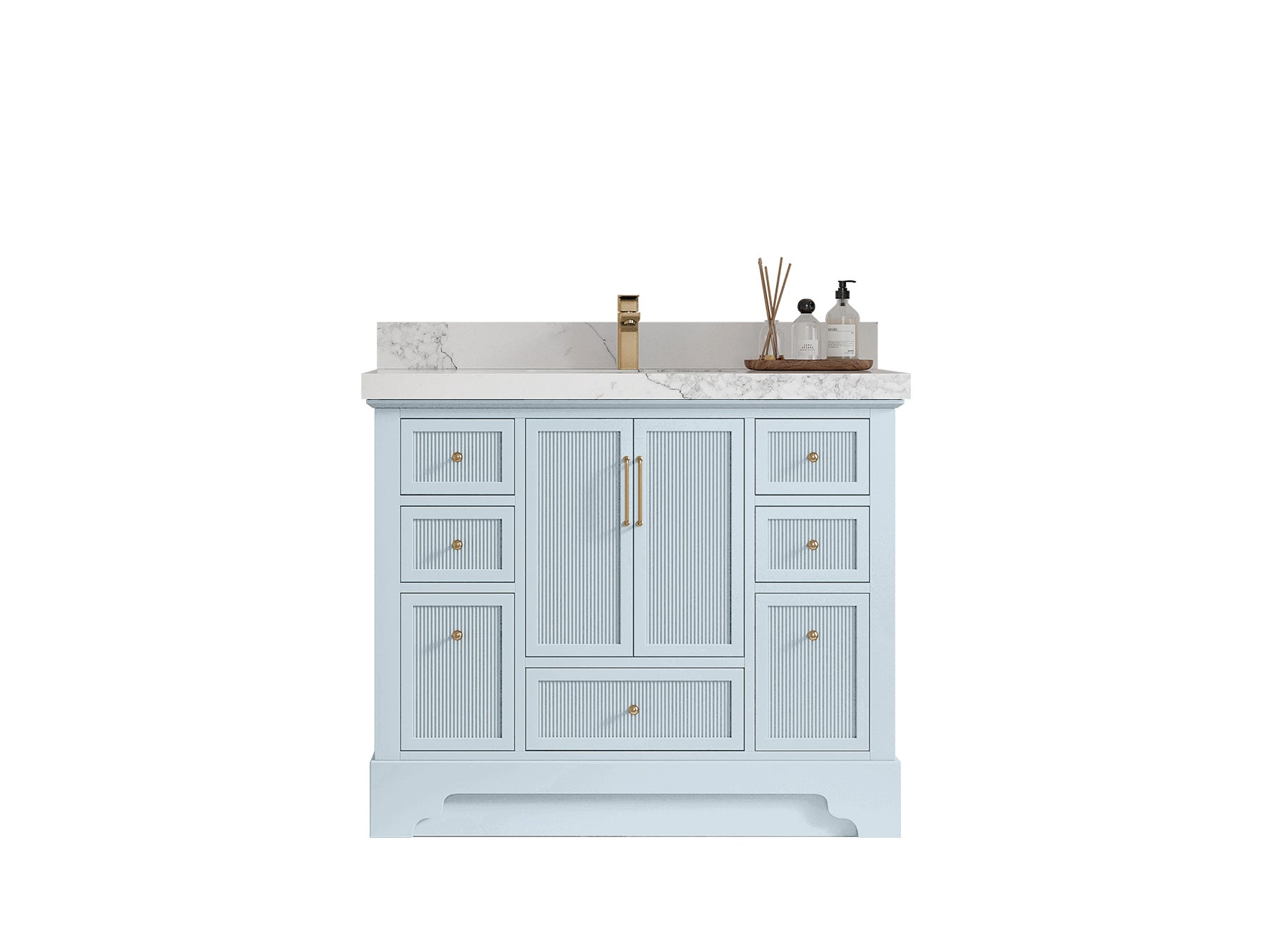 42-Inch Blue Bathroom Vanities — Alys 42 in. W x 22 in. D Single Sink Bathroom Vanity