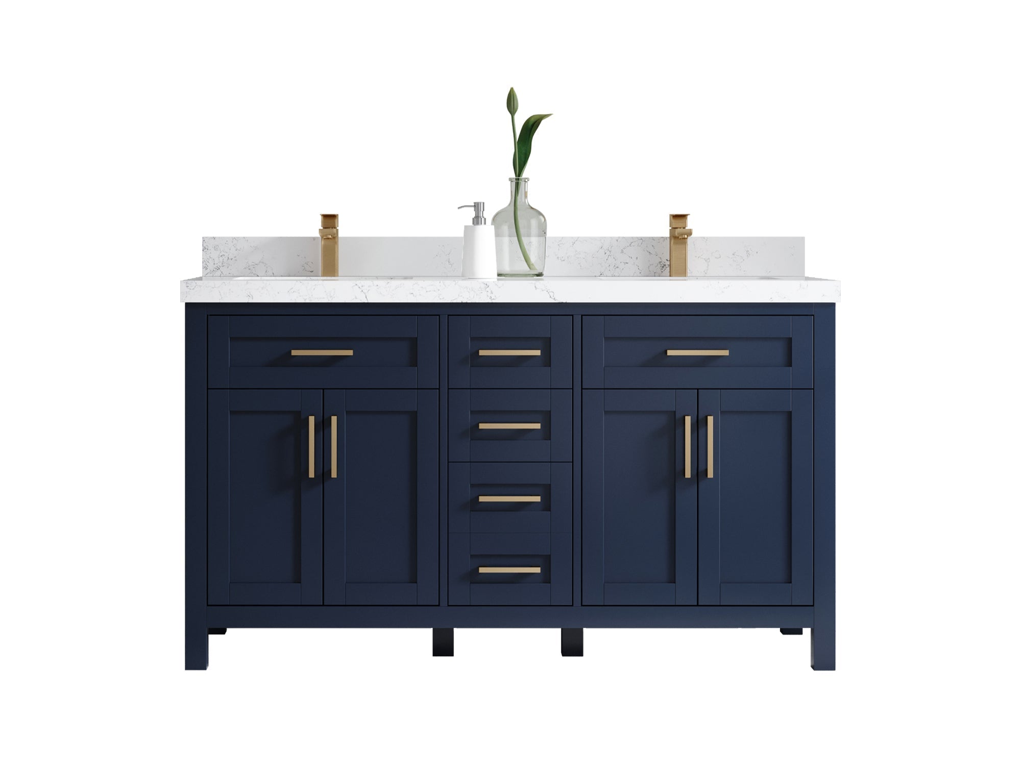 60-Inch Blue Double-Sink Bathroom Vanities