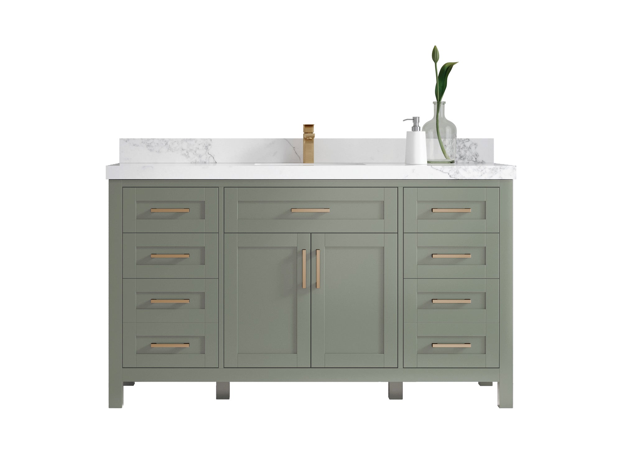 60-Inch Green Single-Sink Bathroom Vanities