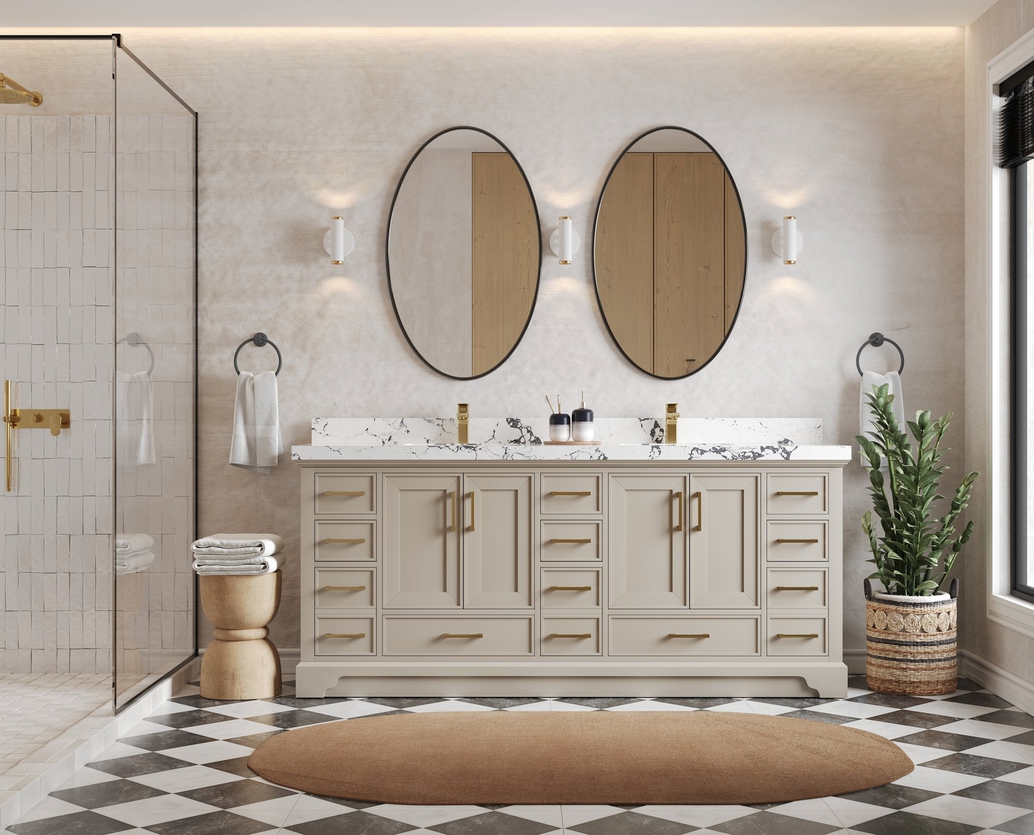 Charlotte 80 in. W x 22 in. D Double Sink Bathroom Vanity - Willow Bath and Vanity