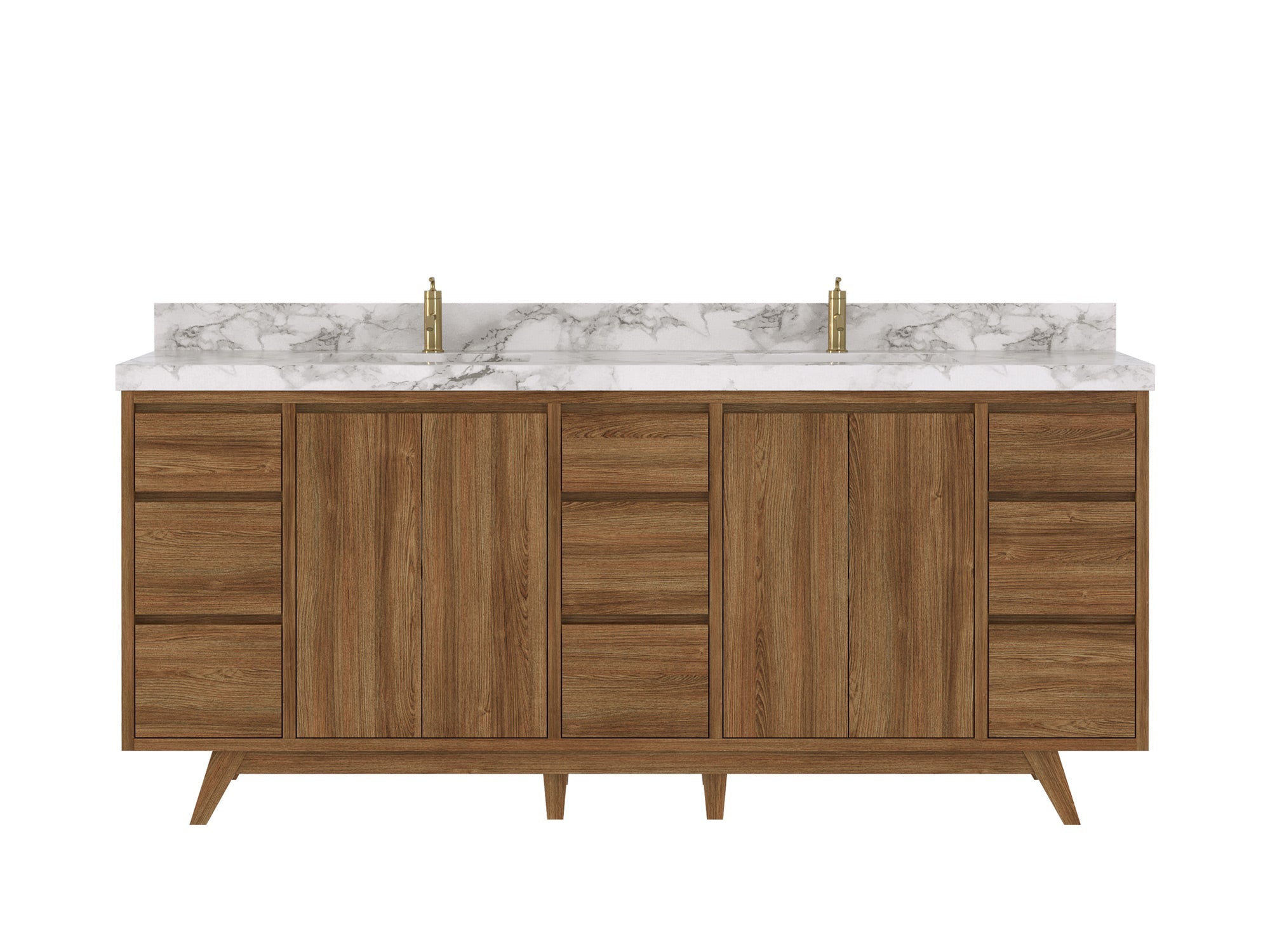 Madison Teak Wood 80 in. W x 22 in. D Double Sink Bathroom Vanity - Willow Bath and Vanity