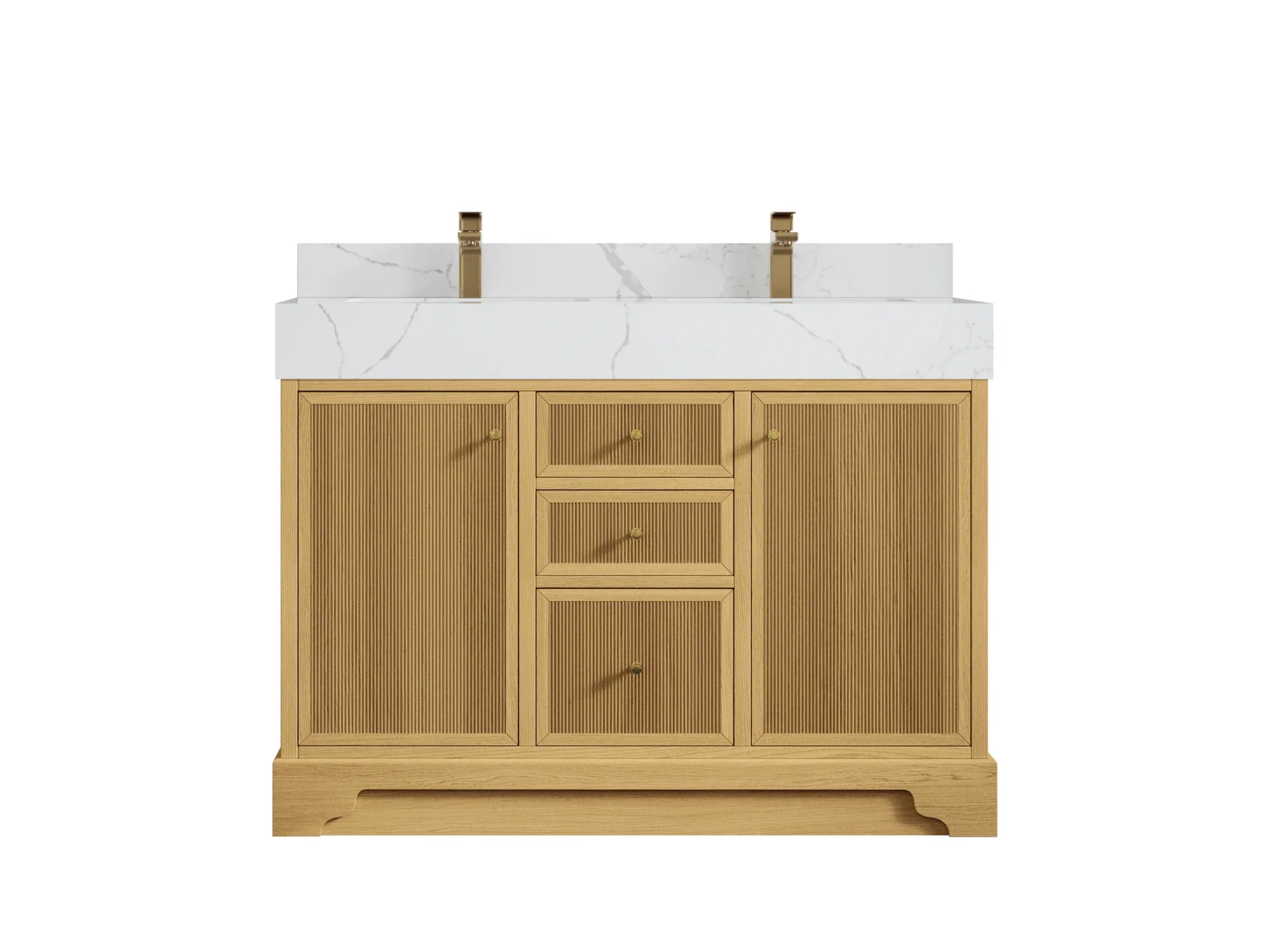 48-Inch Light Wood Double-Sink Bathroom Vanities