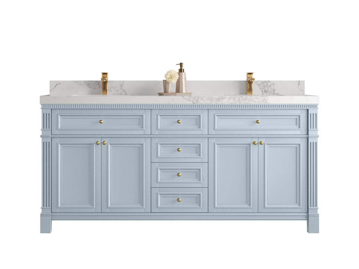 Paris 72 in. W x 22 in. D Double Sink Bathroom Vanity - Willow Bath and Vanity