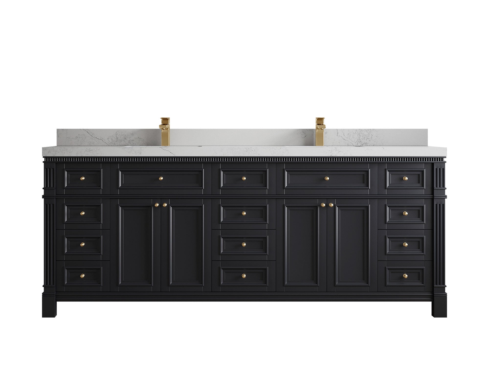 Paris 84 in. W x 22 in. D Double Sink Bathroom Vanity - Willow Bath and Vanity