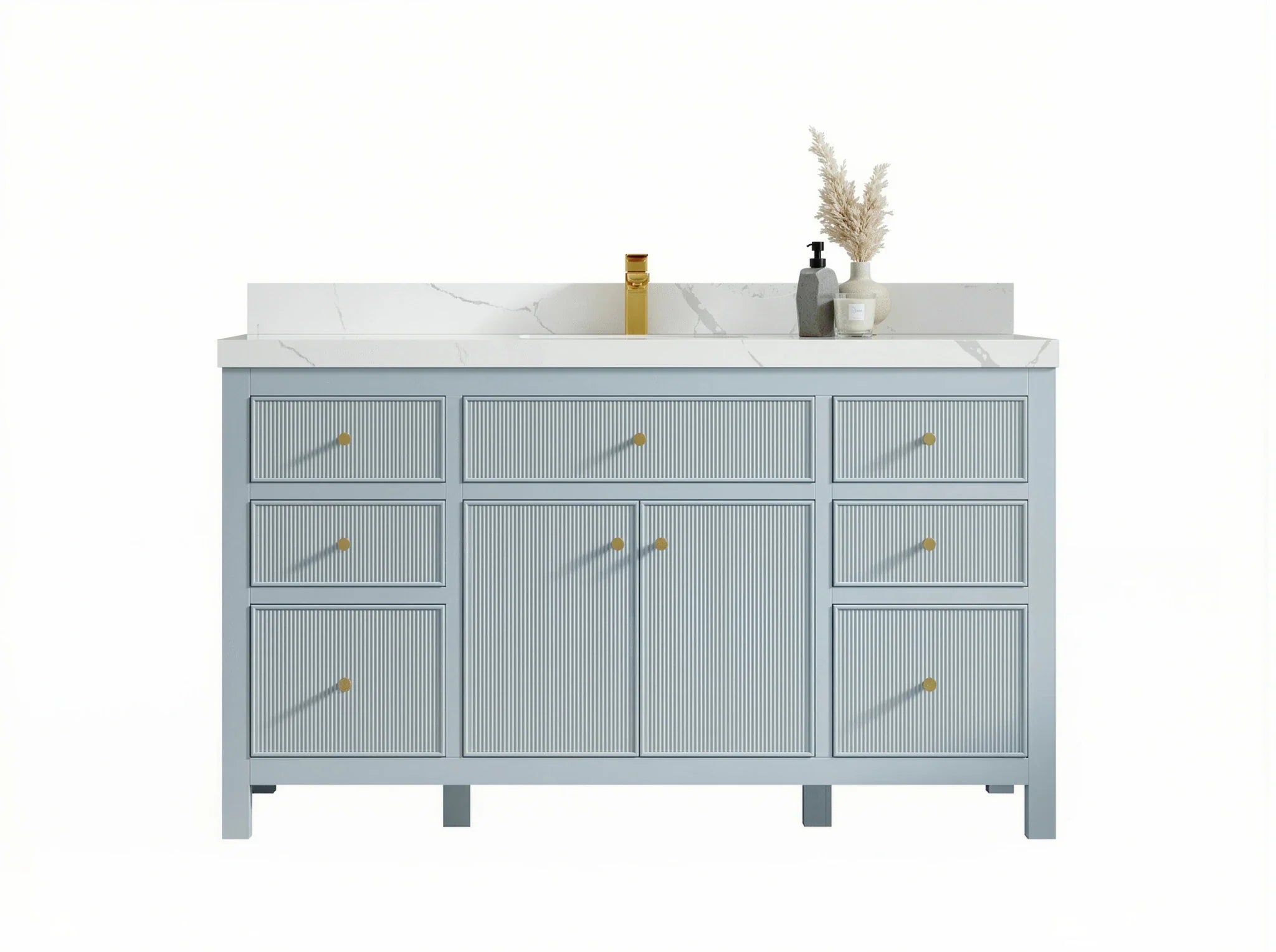 60-Inch Blue Single-Sink Bathroom Vanities