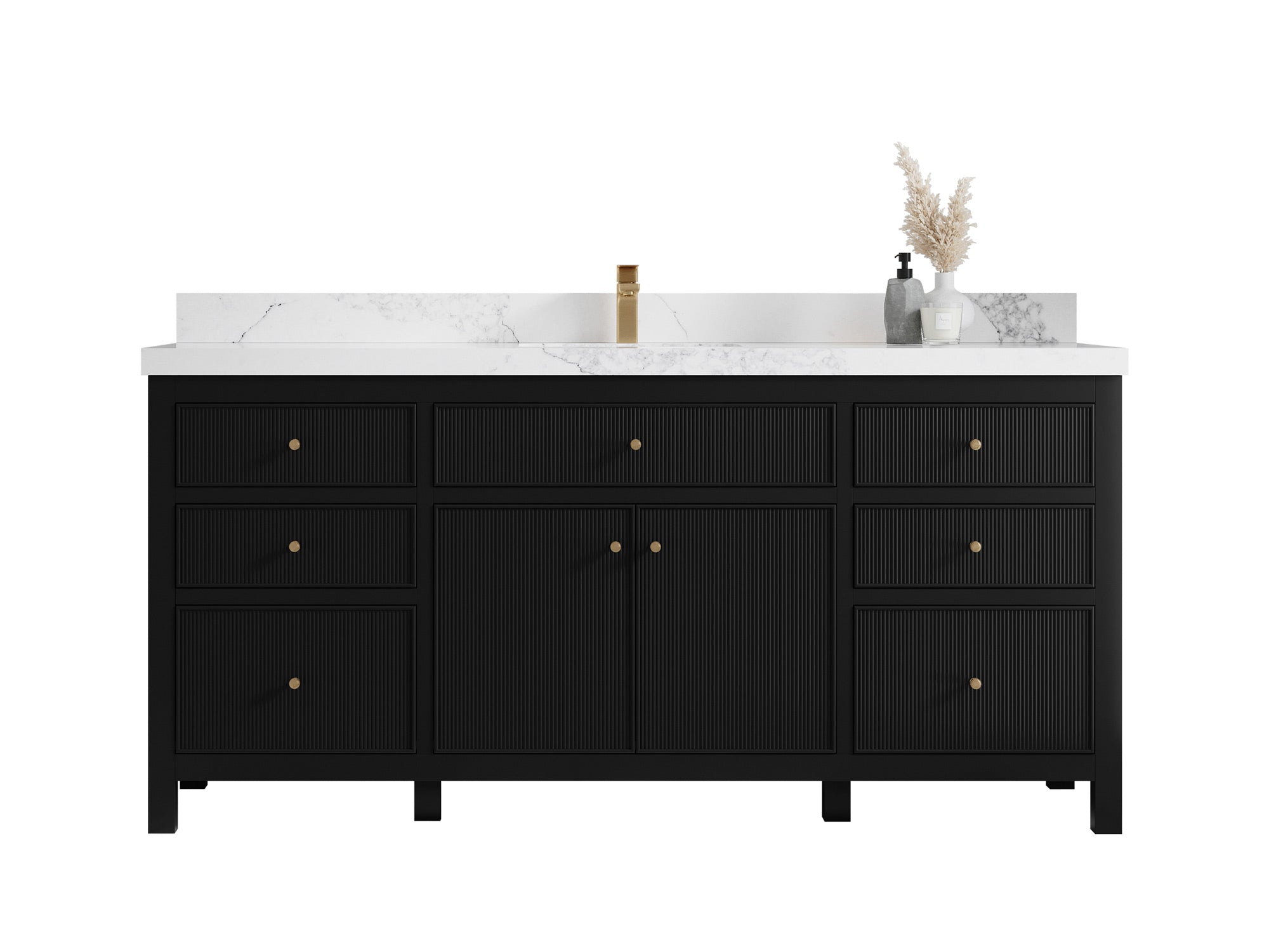Sonoma 72 in W x 22 in D Free Standing Reeded Single Sink Bathroom Vanity - Willow Bath and Vanity