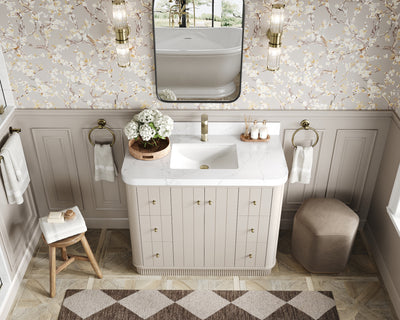 Houston 48 in. W x 22 in. D Free Standing Curved Edge Single Sink Bathroom Vanity
