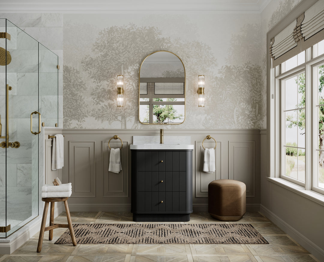 Houston 30 in. W x 22 in. D Free Standing Curved Edge Single Sink Bathroom Vanity