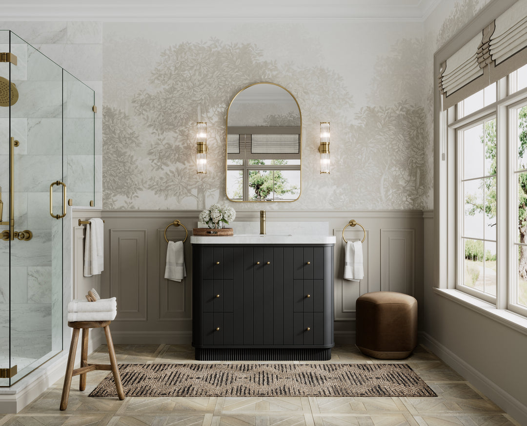 Houston 42 in. W x 22 in. D Free Standing Curved Edge Single Sink Bathroom Vanity