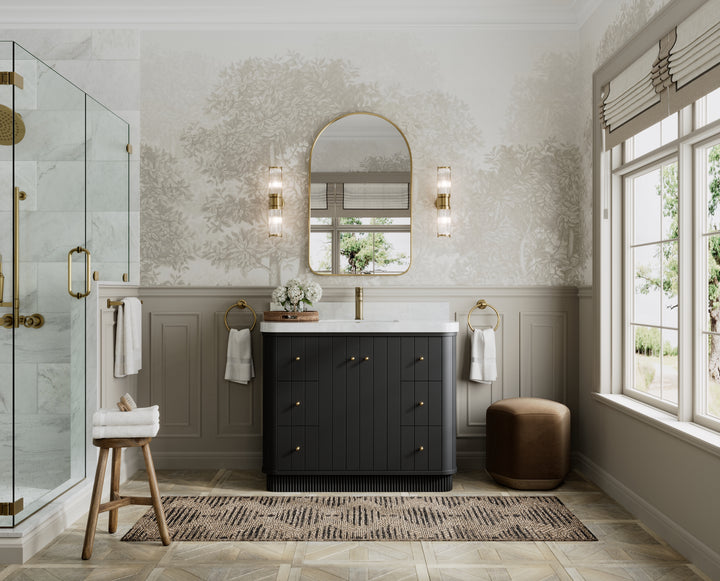 Houston 42 in. W x 22 in. D Free Standing Curved Edge Single Sink Bathroom Vanity - photo 4