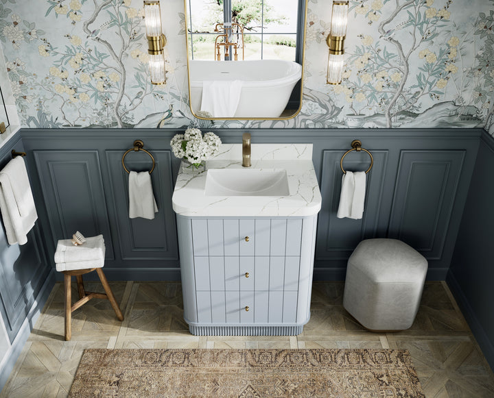 Houston 30 in. W x 22 in. D Free Standing Curved Edge Single Sink Bathroom Vanity - photo 7