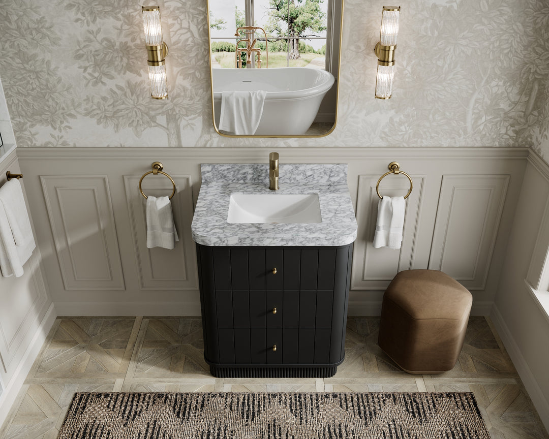 Houston 30 in. W x 22 in. D Free Standing Curved Edge Single Sink Bathroom Vanity