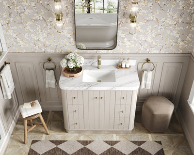 Houston 48 in. W x 22 in. D Free Standing Curved Edge Single Sink Bathroom Vanity
