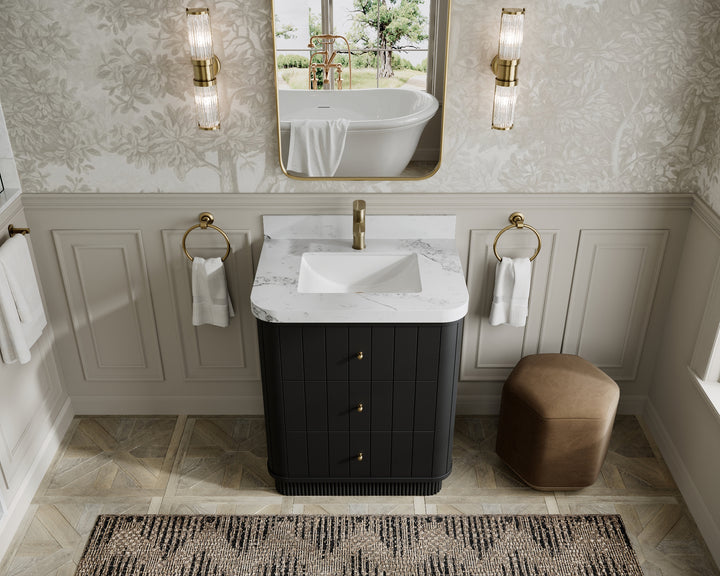 Houston 30 in. W x 22 in. D Free Standing Curved Edge Single Sink Bathroom Vanity - photo 12
