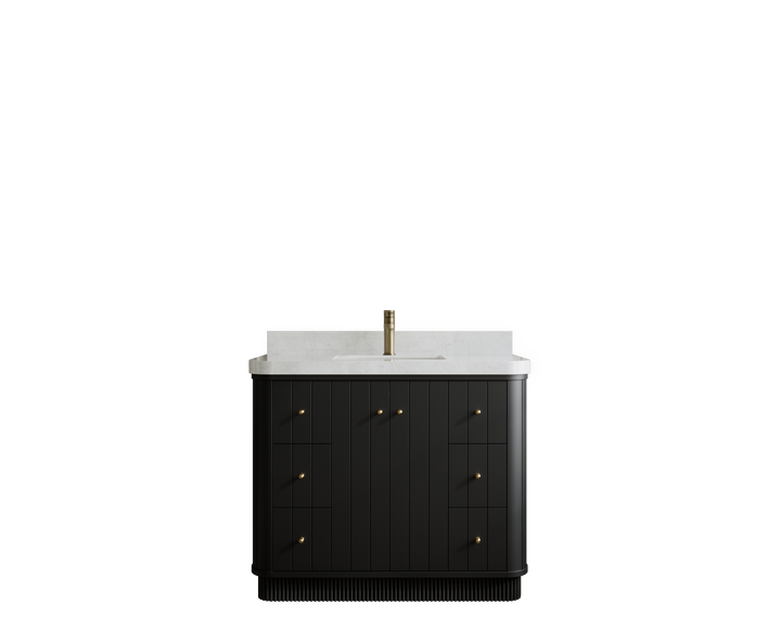 Houston 42 in. W x 22 in. D Free Standing Curved Edge Single Sink Bathroom Vanity - photo 1