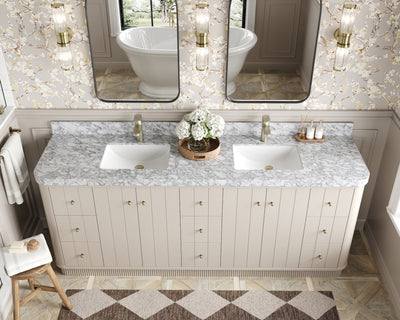 Houston 84 in. W x 22 in. D Free Standing Curved Edge Double Sink Bathroom Vanity