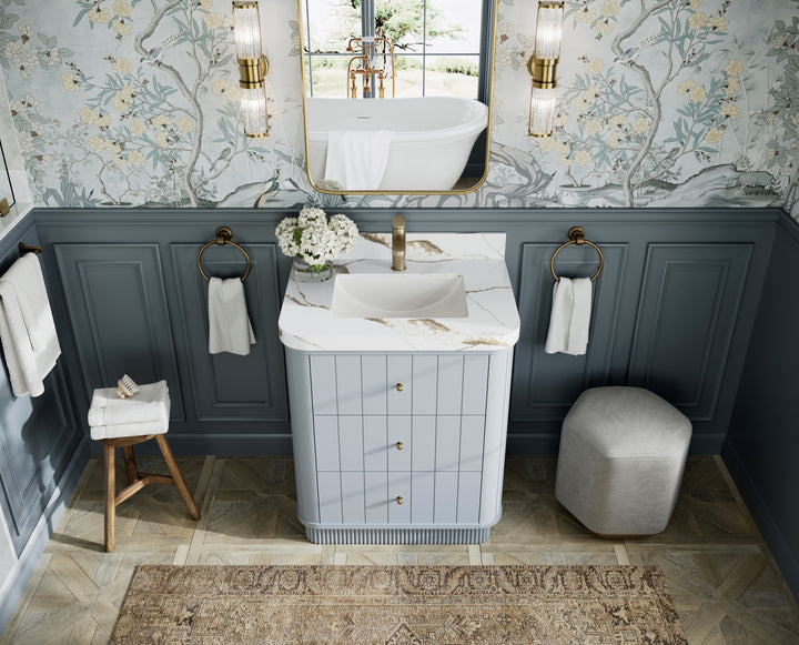 Houston 30 in. W x 22 in. D Free Standing Curved Edge Single Sink Bathroom Vanity - photo 11