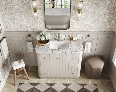 Houston 48 in. W x 22 in. D Free Standing Curved Edge Single Sink Bathroom Vanity
