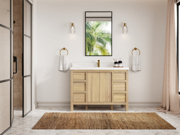 Elizabeth White Oak 48 in. W x 22 in. D Single Sink Bathroom Vanity - photo 4
