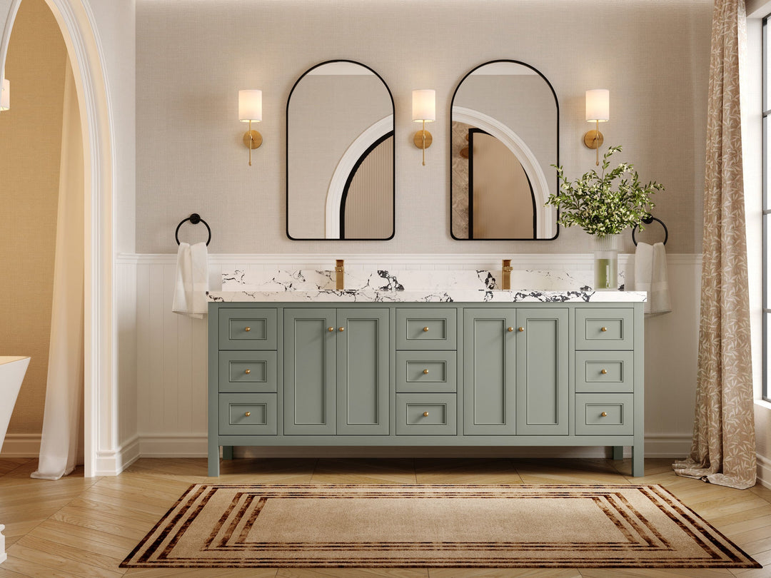 Nashville 84 in W x 22 in D Double Sink Bathroom Vanity