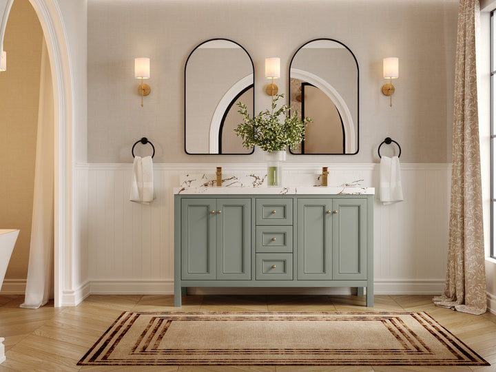 Nashville 60 in. W x 22 in. D Double Sink Bathroom Vanity - photo 4