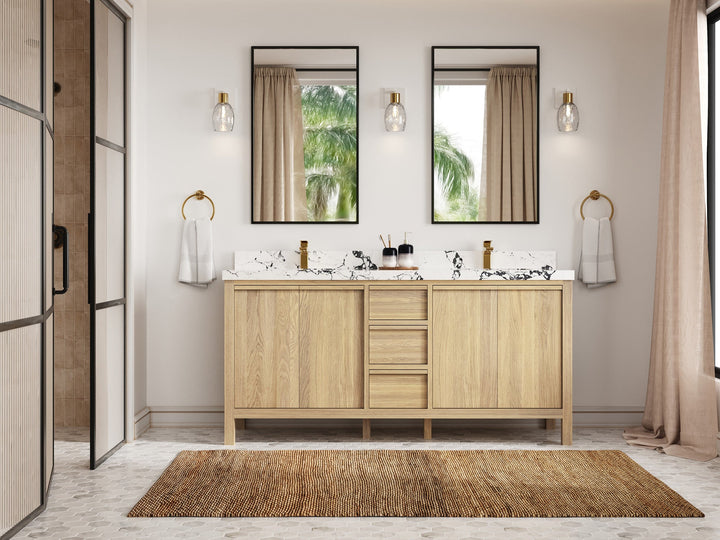 Elizabeth White Oak 72 in. W x 22 in. D Double Sink Bathroom Vanity - photo 4
