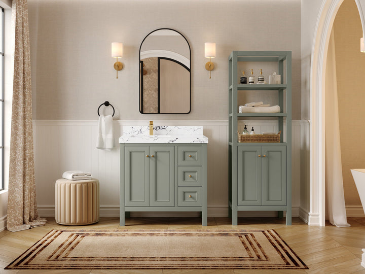 Nashville 36 in. W x 22 in. D Left Offset Sink Bathroom Vanity - photo 3