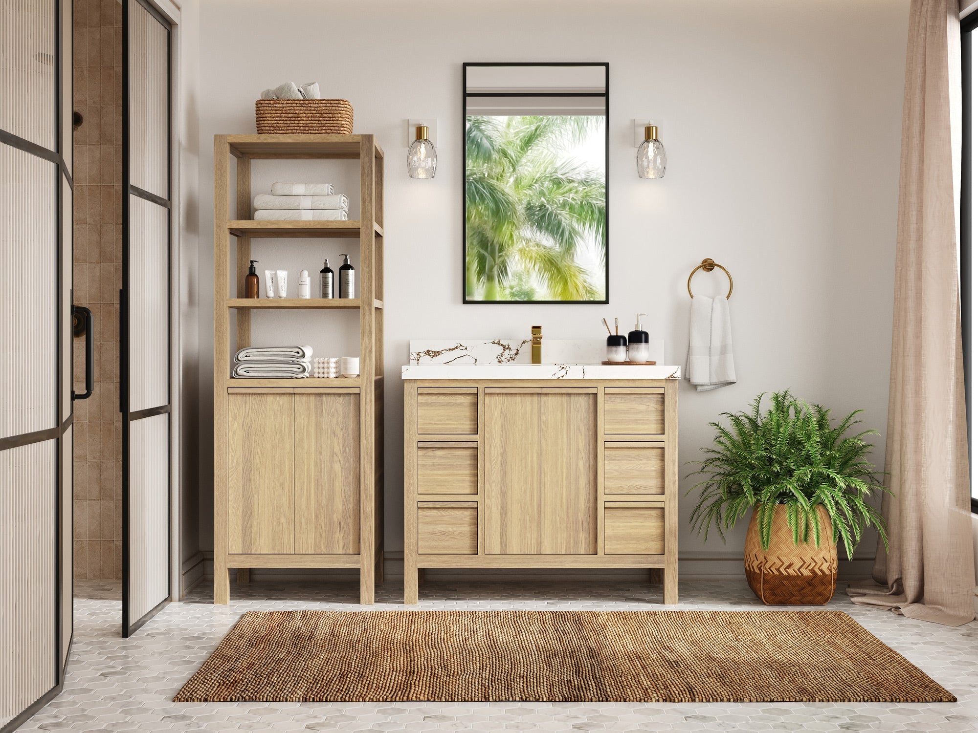 Elizabeth White Oak 42 in. W x 22 in. D Single Sink Bathroom Vanity