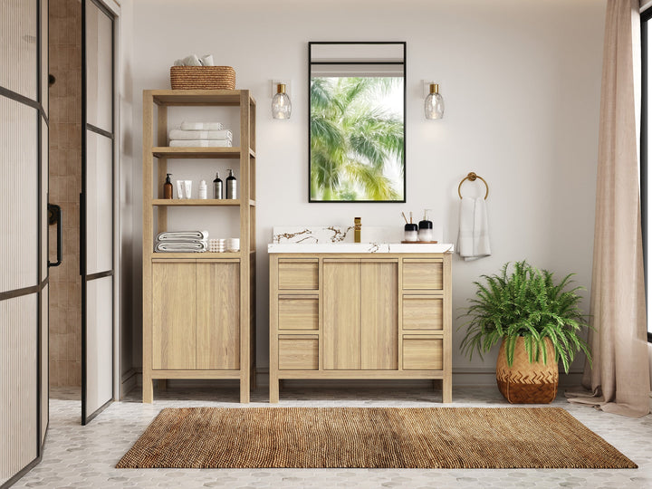 Elizabeth White Oak 42 in. W x 22 in. D Single Sink Bathroom Vanity - photo 2