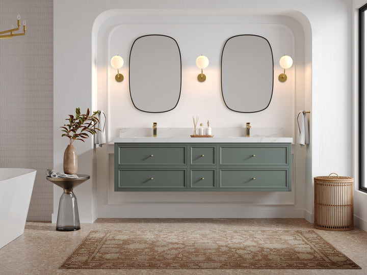 Roswell Floating 72 in. W x 22 in. D Double Sink Bathroom Vanity - photo 4