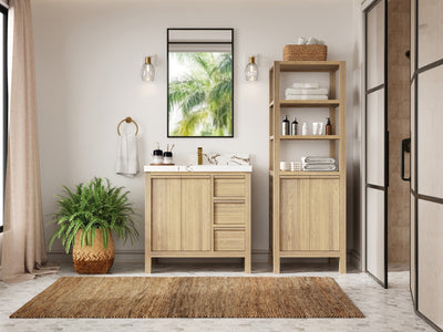 Elizabeth White Oak 36 in. W x 22 in. D Center Sink Bathroom Vanity
