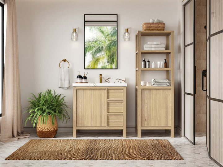 Elizabeth White Oak 36 in. W x 22 in. D Center Sink Bathroom Vanity - photo 5