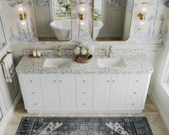 Houston 84 in. W x 22 in. D Free Standing Curved Edge Double Sink Bathroom Vanity - photo 16